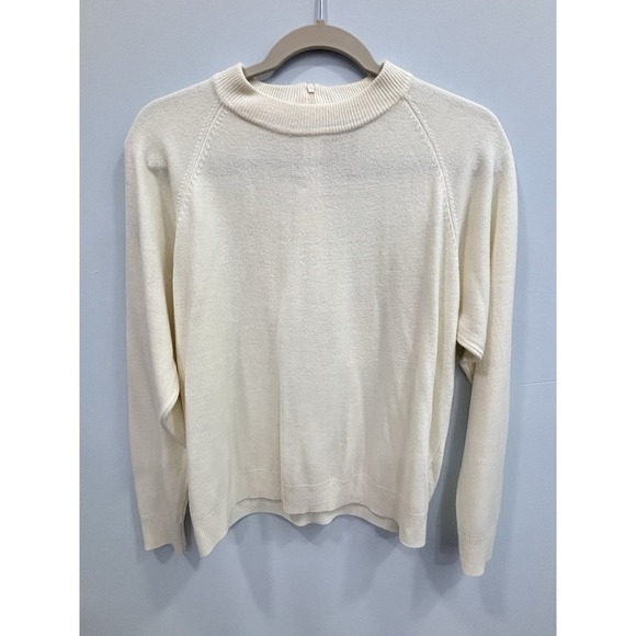 By Design Cream Knit Sweater Women's L Crew Neck Long Sleeve Pullover Top - Picture 3 of 7